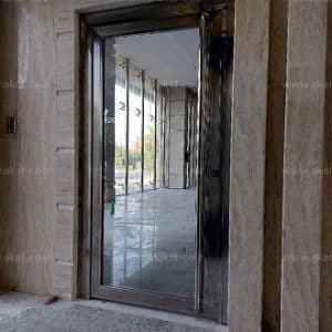 درب استیل و شیشه ای تک لنگه