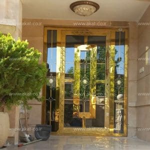 درب استیل طلایی لوکس