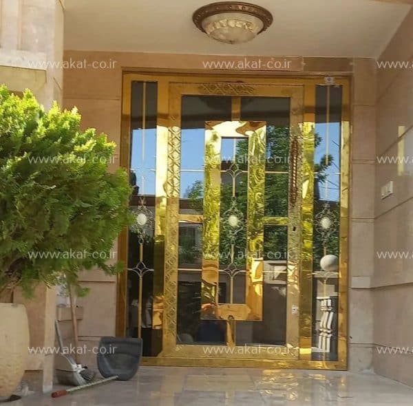 درب استیل طلایی لوکس