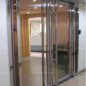 درب استیل ورودی لابی استیل و شیشه