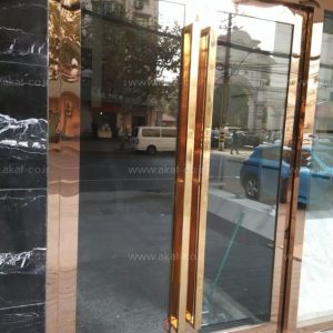 درب استیل دو لنگه برنزی